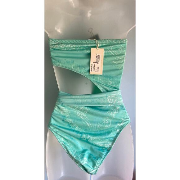Ramy Brook Swimsuit One Piece Cut Out Medium Green NWT - Picture 7 of 8